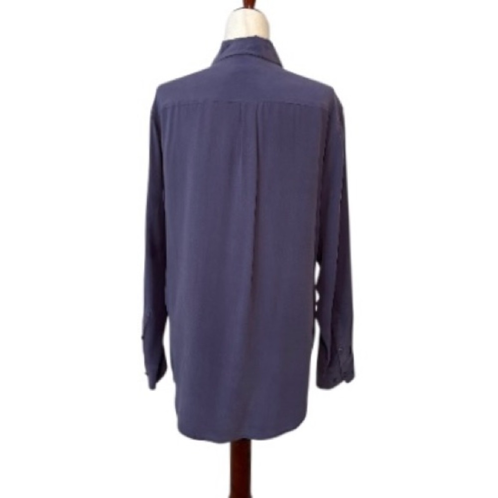 Equipment Femme Dark Plum Collared Silk Blouse Size Medium - Picture 2 of 5